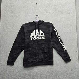 MAC Tools Women Hoodie M Black Camouflage Fleece Logo Spellout Activewear